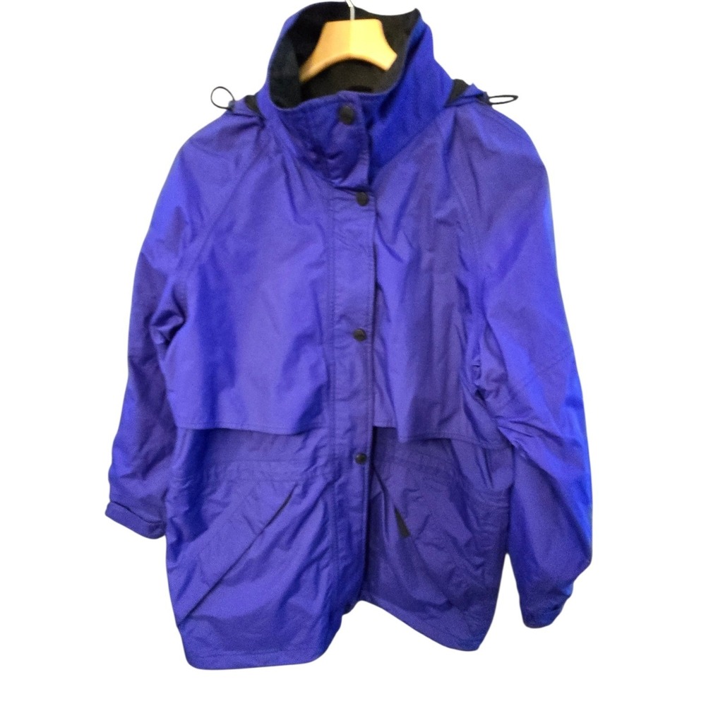 Pacific Trail Performance Rain Jacket Purple Waterproof Breathable Hooded Large